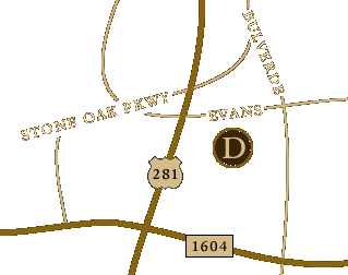 Map of Stone Oak/Encino Park Area in San Antonio, Texas