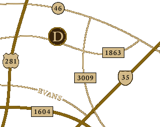 Map of Stone Oak/Encino Park Area in San Antonio, Texas